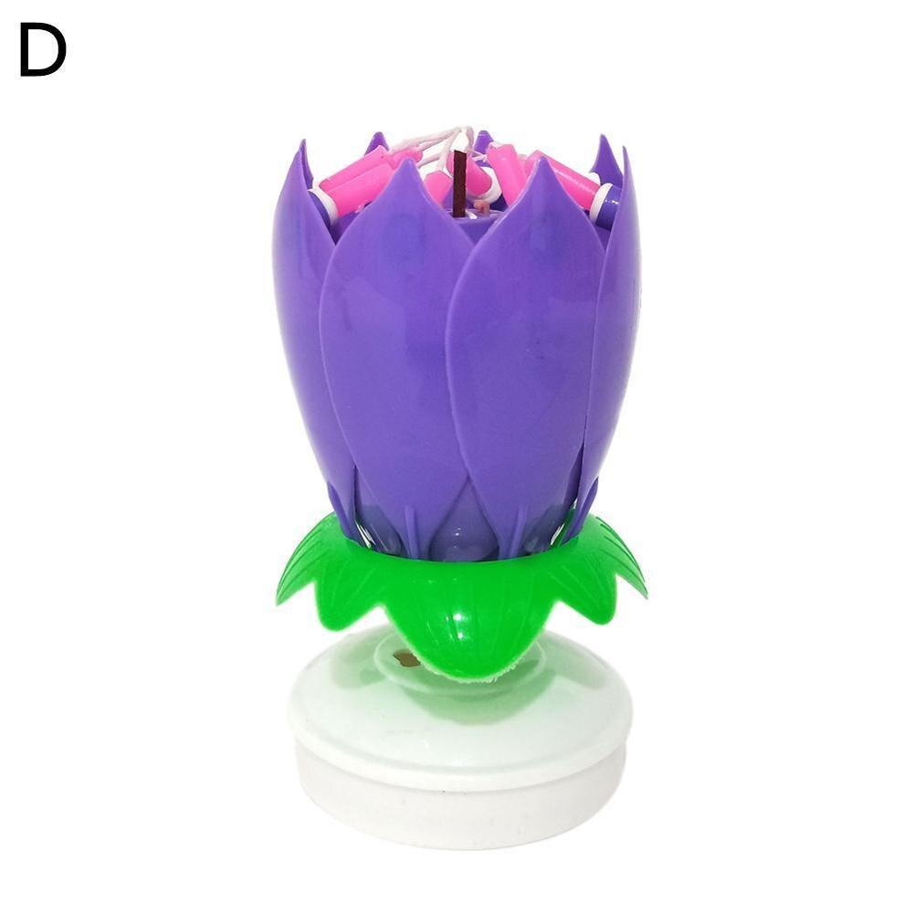 Birthday Cake Music Candles with 8 Candles Lotus Flower Christmas Festival Decorative Music Wedding Party: D