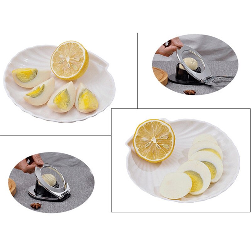 Cortador de huevos multifunción de acero inoxidable, cuñas para cortar huevos, frutas, fresas, queso, herramientas de cocina