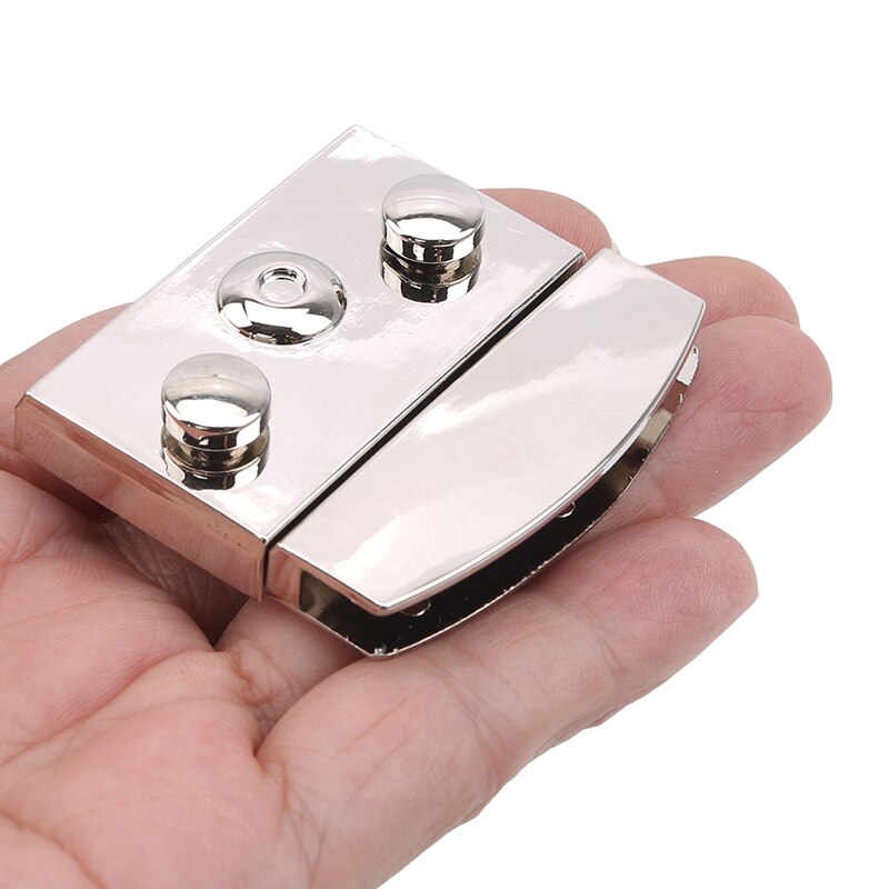 Rectangular Metal Press Push Lock Bag Briefcase Spring Lock Snap Decorative Clasps Closure Leather Craft Diy Hardware Accessory