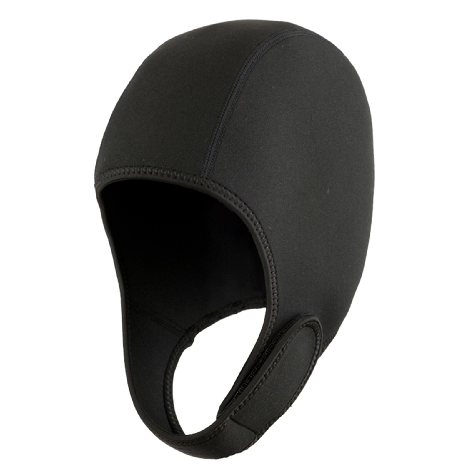 Thermal Swimming Cap Neoprene Diving Hat Unisex Sun-proof Head Warm Water Sports With Chin Strap Ergonomic: Black