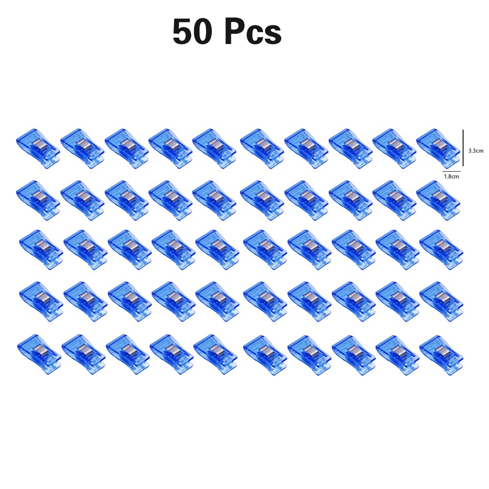 50/20/10Pcs Multicolor Kledingstuk Clip Patchwork Naaien Clip Plastic Klemmen Quilten Crafting Haken Breien Veiligheid Clip: 50pcs Blue