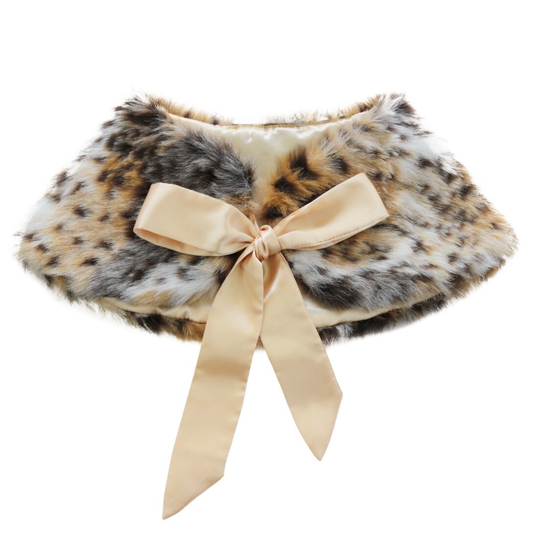 Autunno inverno bambini ragazze pelliccia sintetica Bolero coprispalle giacca bambini festa Flowe abiti da ragazza avvolgere scialle mantello mantello principessa: Leopard Print