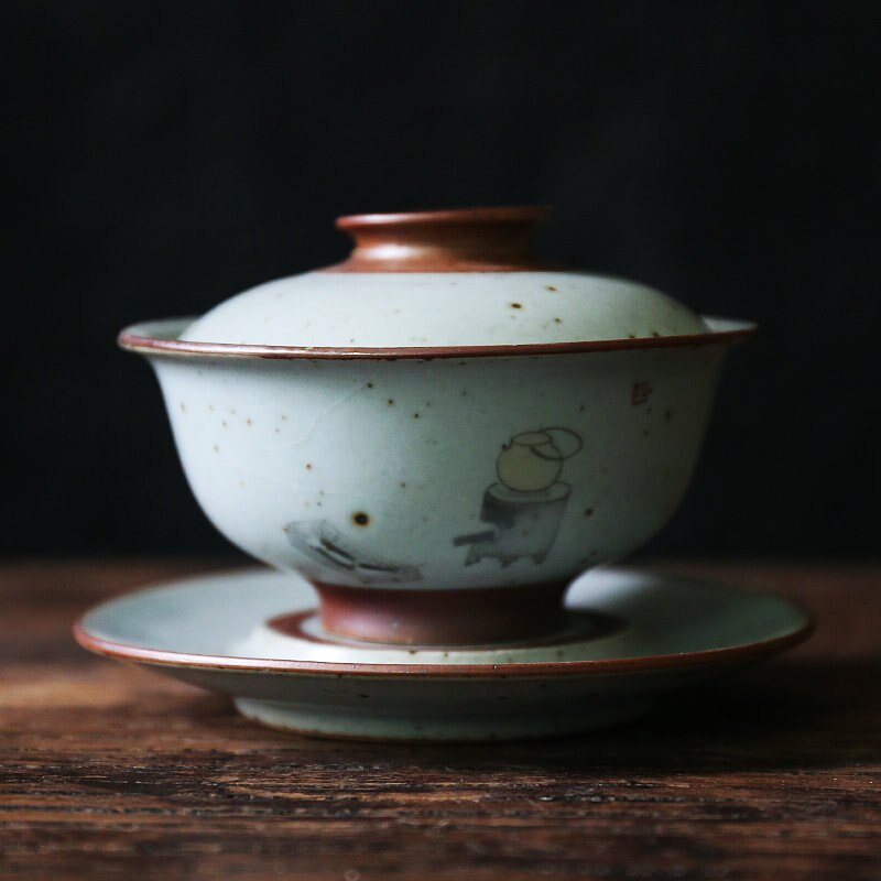 150ml japansk stil groft keramik gaiwan keramisk kung fu te sæt kinesiske mestre kop te terine tekop te skåle hjem te