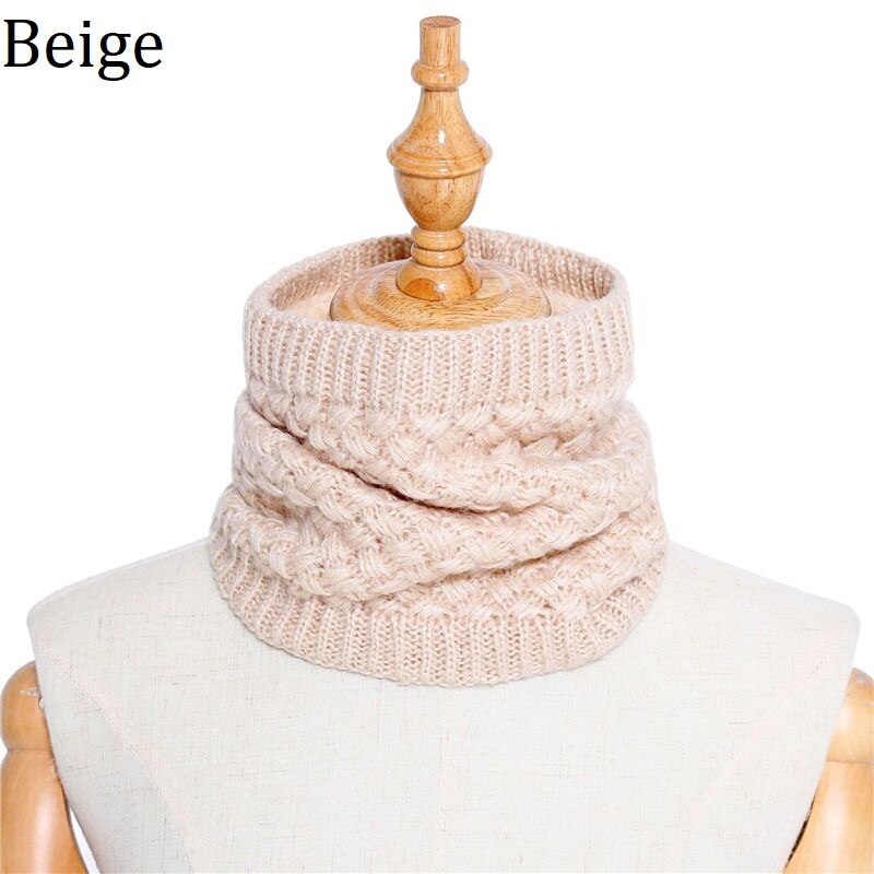 Chauffe-col écharpe en tricot pour femme | Écharpe hiver pour femme, tricoté, enfant, femme, col anneau, châles, Tube enveloppe, écharpes pour femme: Beige