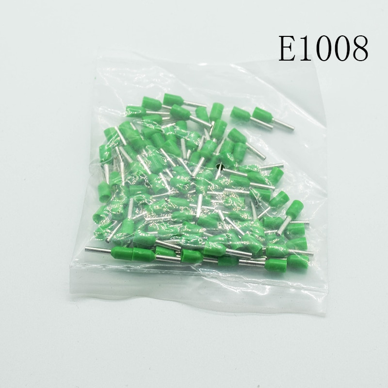E1008 Tube insulating Insulated terminals 1MM2 Cable Wire Connector Insulating Crimp Terminal Connector 100PCS/Pack
