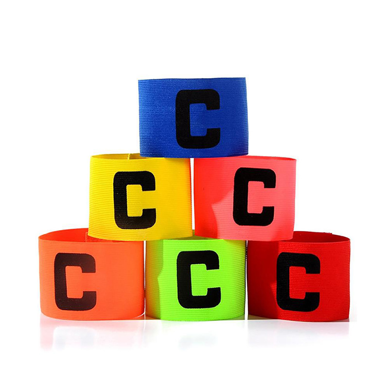 1 pc football game captain c word mark armband paste team leader c word nylon flexible for football sports accessories unisex