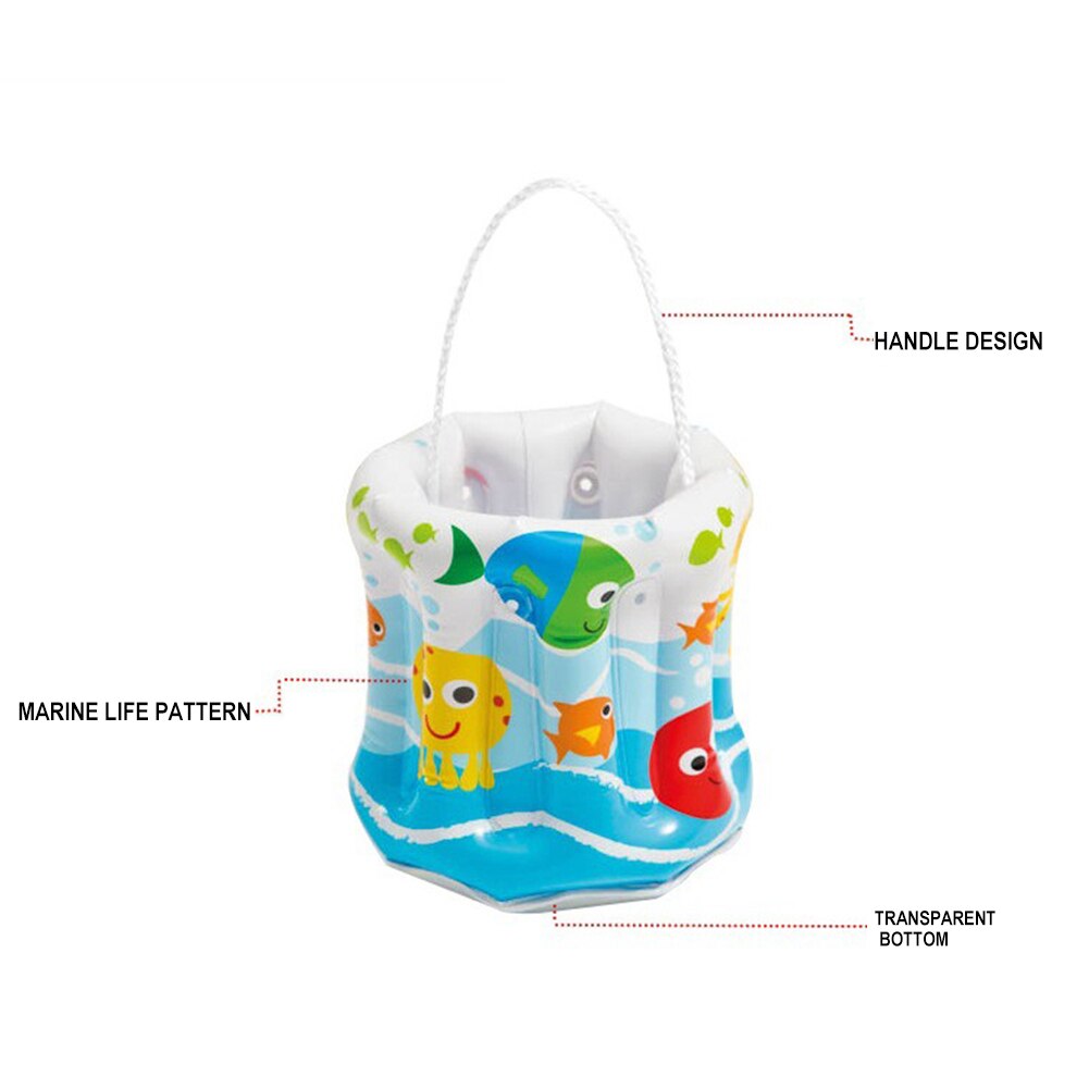 Zomer Pvc Opblaasbare Strand Emmer Cartoon Draagbare Play Water Zand Speelgoed Camping Water Tassen Zwembad Benodigdheden