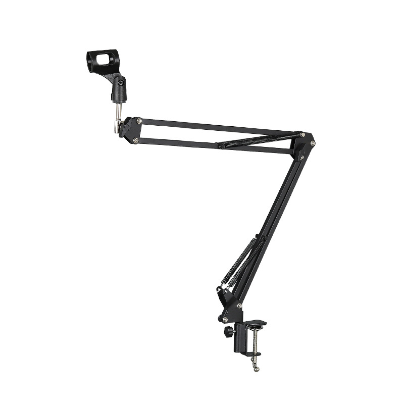 Microfoon Scissor Arm Stand Desktop Mic Clip Houder Statief Live Cantilever Beugel Microfoon Beugel Uitschuifbare: Metal Black