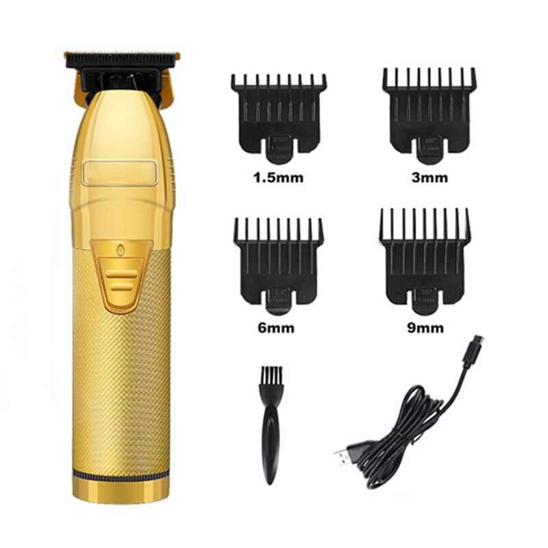 USB Rechargeable Gold Hair Clipper Electric hair trimmer Cordless Shaver Trimmer Men Barber Hair Cutting Machine: 5