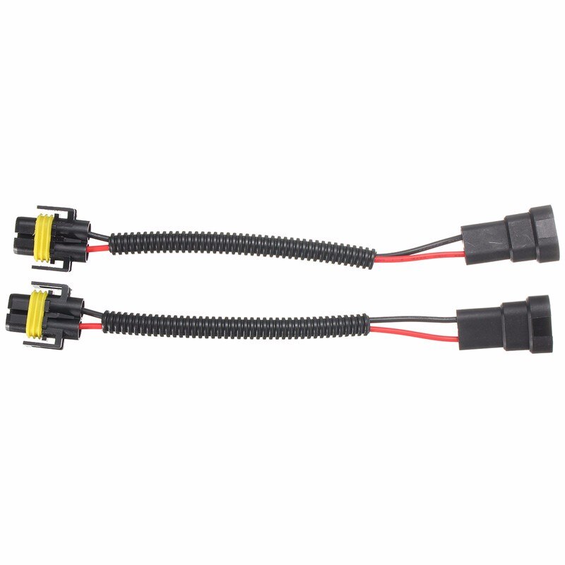 12V 2Pcs 9006 To H11 H8 Headlight Fog Light Conversion Connector Wiring Harness Plug Cable Socket Connector Repair Kit