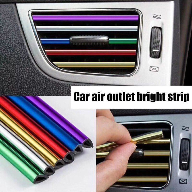 10 stk u formet bil luft outlettrim strip udløb klinge farverige dekorative strips bil interiør tilbehør auto produkter