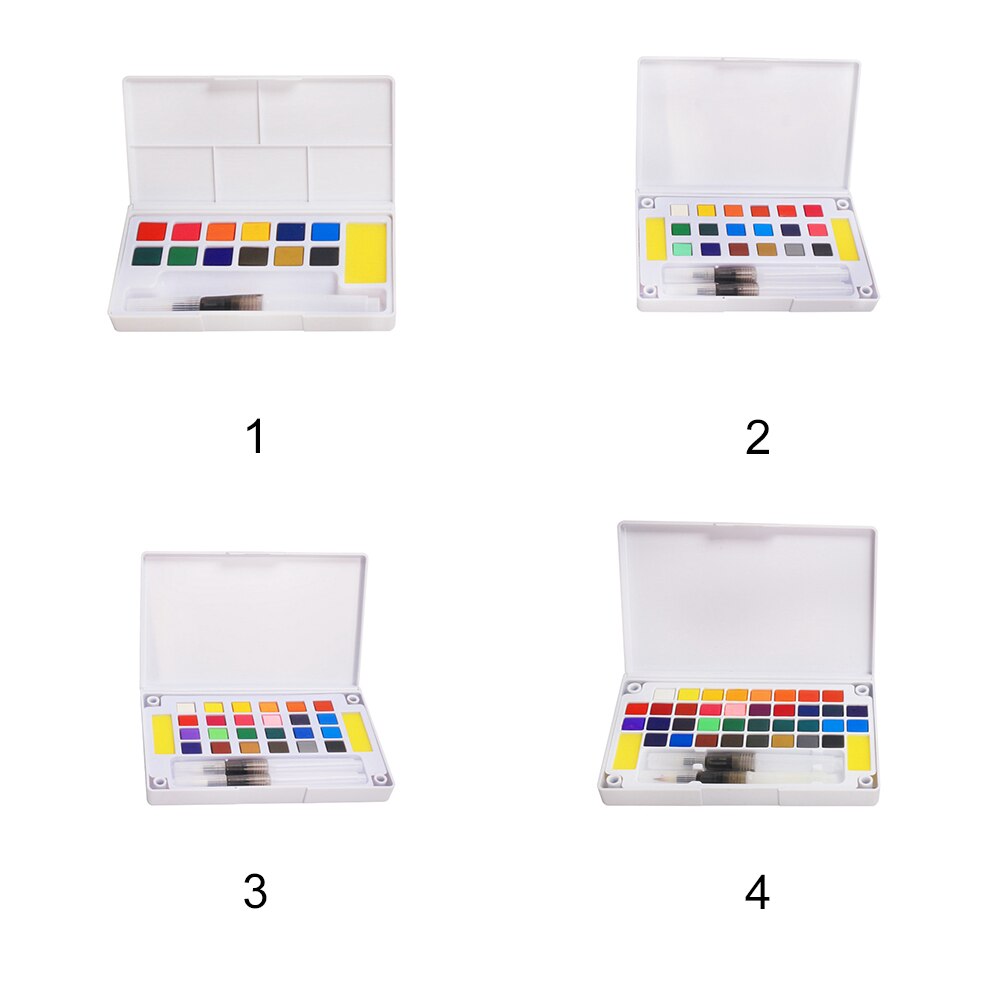 12/18/24/36 Kleuren Compressed Art Supplies Verf Set Pigment Effen Draagbare Verf Doos Afneembare Aquarel Met Borstel reizen