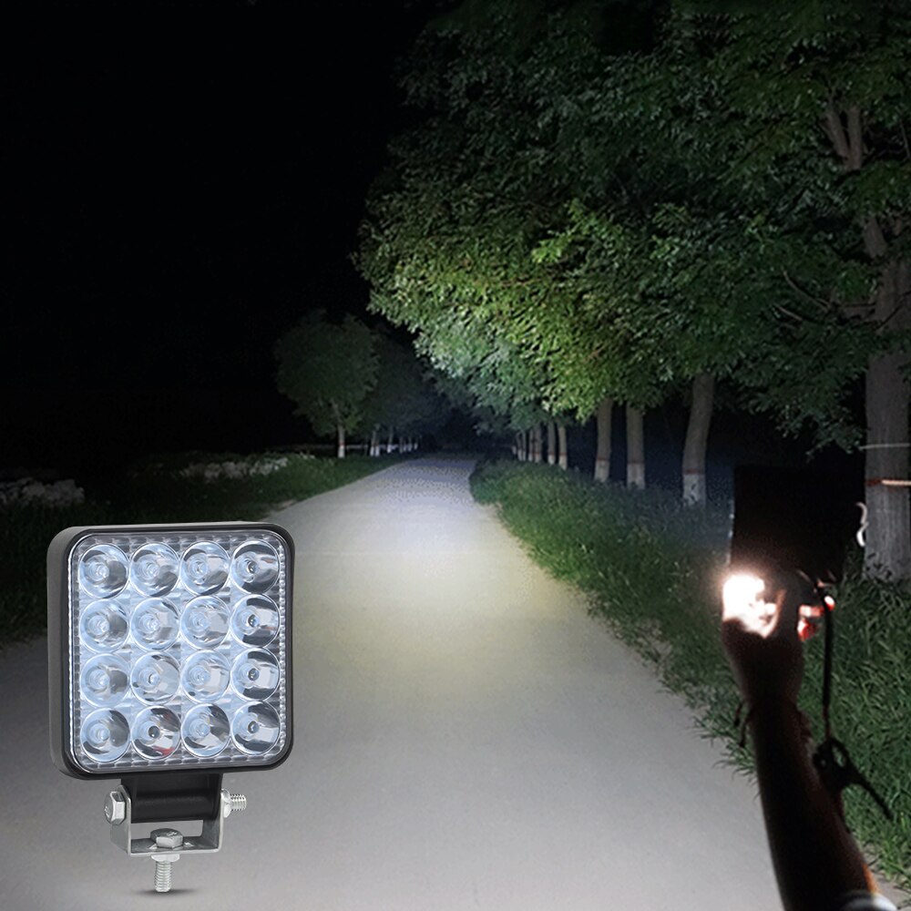 Mini Offroad Led Bar 12V 24V Vierkante Led Verlichting Voor Auto Truct Boot Atv Suv 4X4 Tractor 42W 48W Spots Led Light Bar Wit