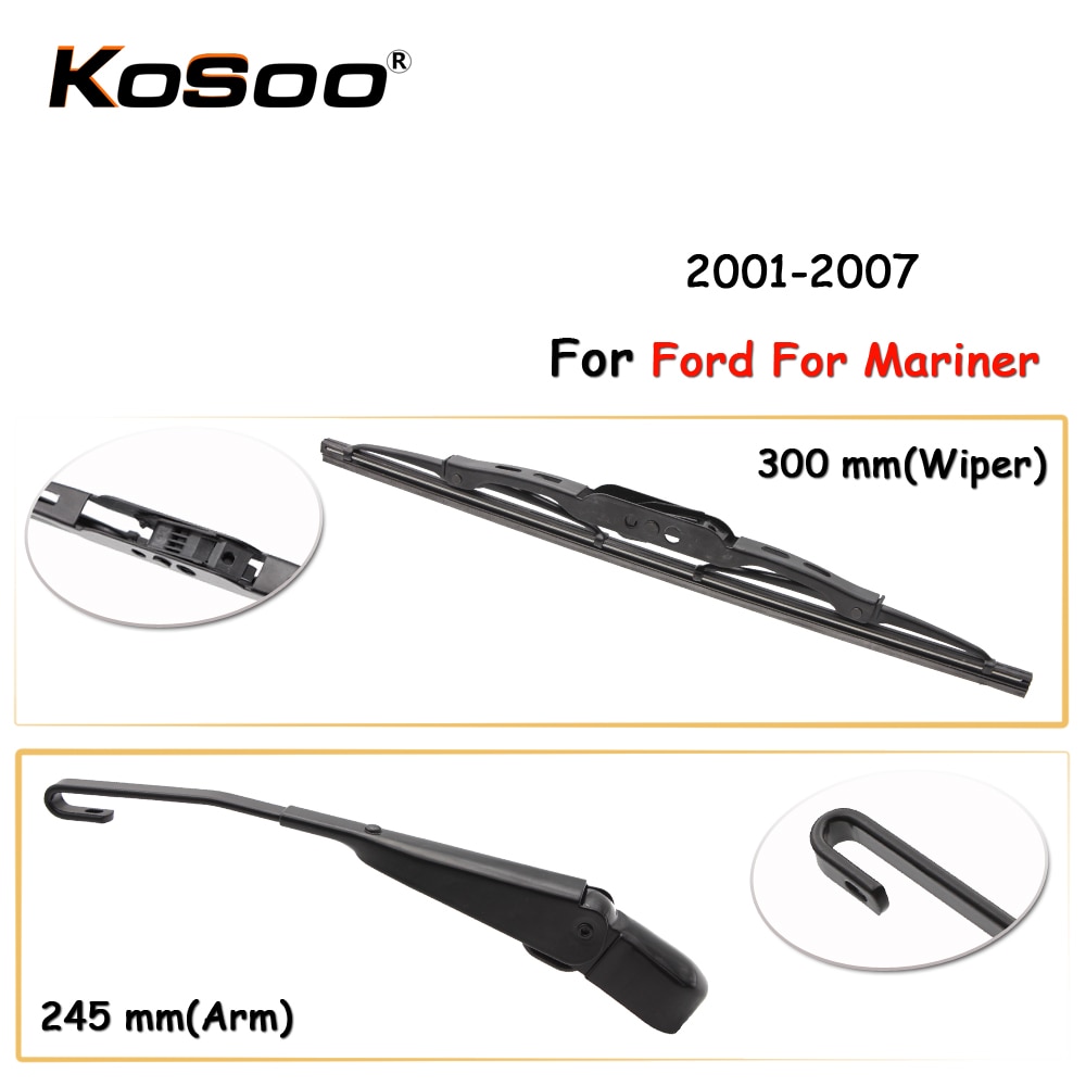 KOSOO Auto Rear Auto Wisser Voor Ford Voor Mariner, 300mm 2001-2007 Achterruit Ruitenwisserbladen Arm, Auto Accessoires