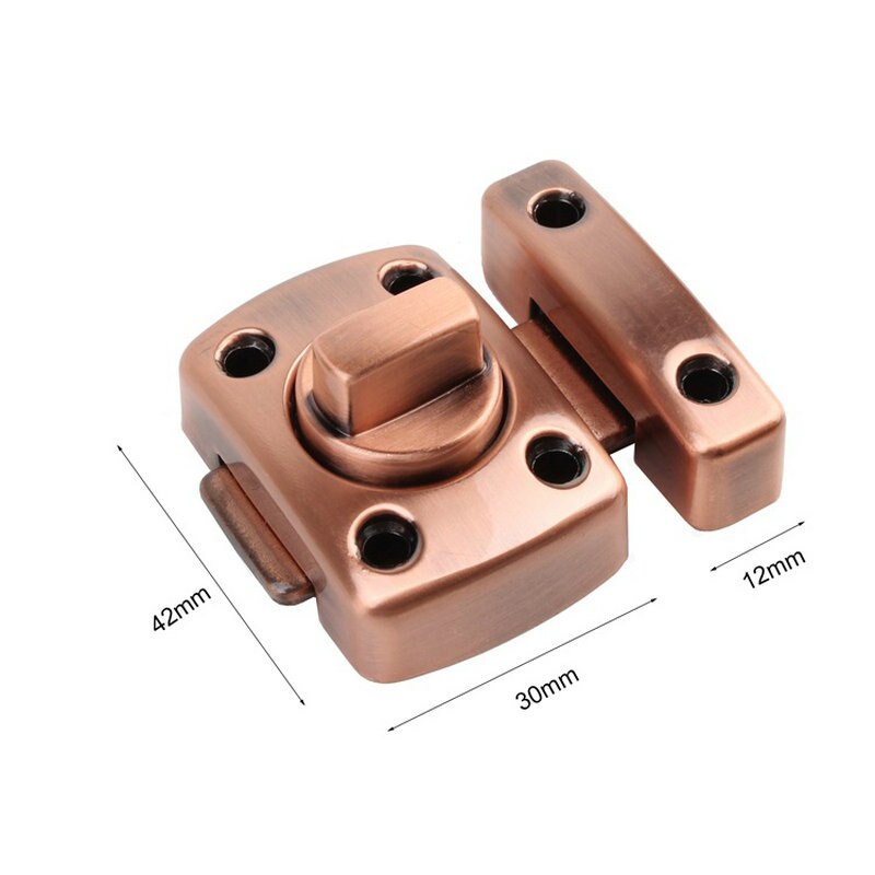 1pcs Universal Door Latch Gate Latch Security Sliding Door Lock Door Bolt Zinc Alloy With Screws Latch: Small red ancient