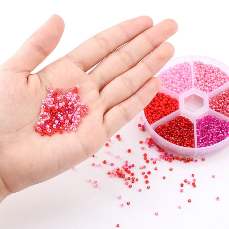 Boxed 2mm Glass Seed Beads Pendant Crystal Gasket Glass Beads for Jewelry Making DIY Handmade Accessories