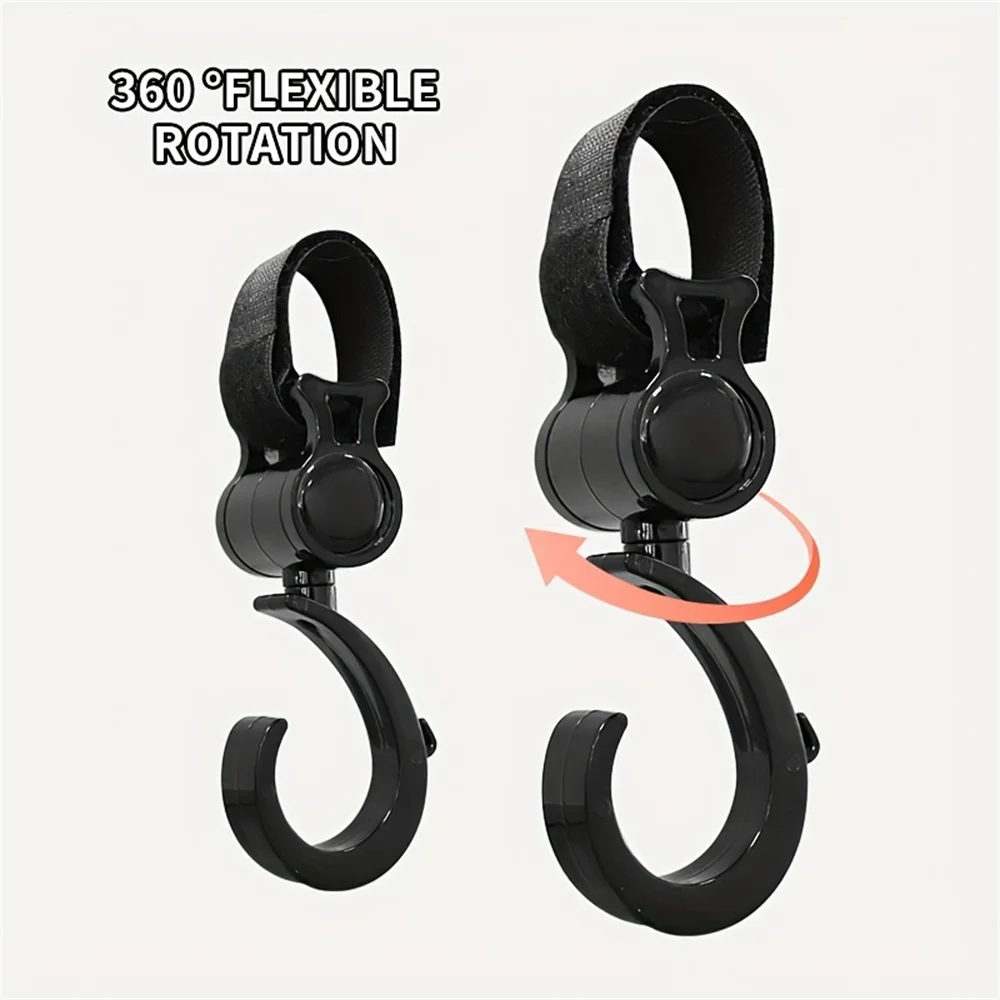 2PCS Gancio per carrozzina Accessori per passeggino Shopping Prop Ganci rotanti a 360 gradi Ganci per passeggino per uscire