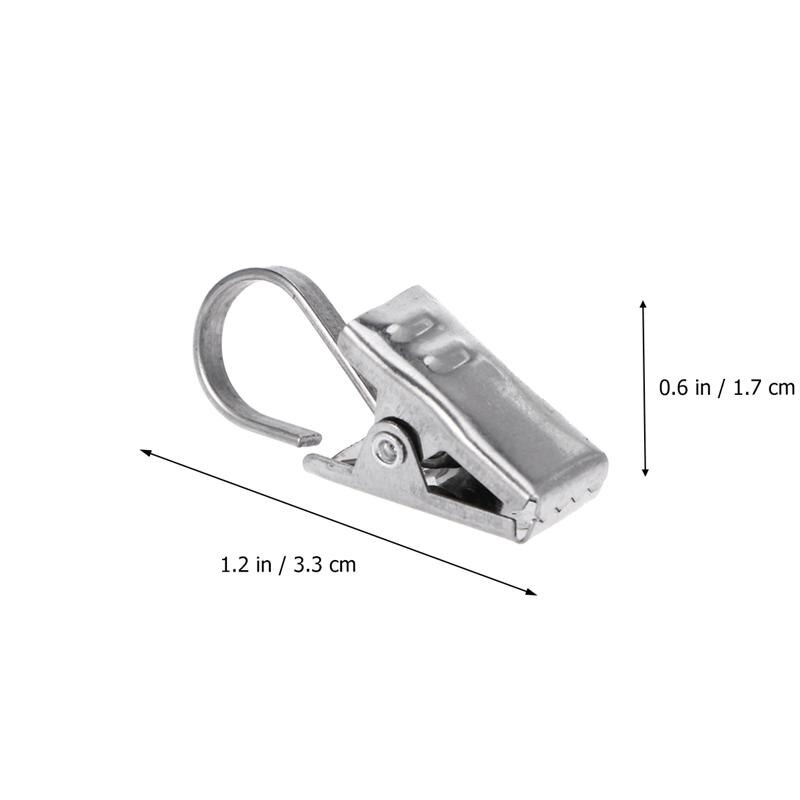 20 Stuks Roestvrij Draperie Ringen Satijn Nikkel Gordijn Clips Met Haak Gordijn Haak Metalen Ringen Clips