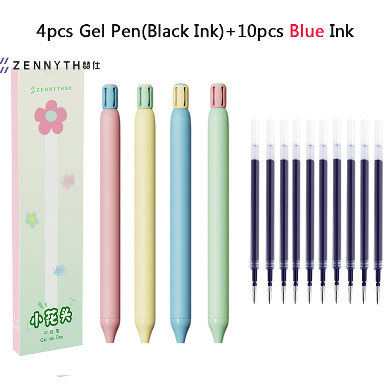 4pcs Flower Gel Pen 0.5mm Core Aesthetic Signature Pens for Kid Girl Teen Student Adult Writing Noting Journaling Cute Supplies: green