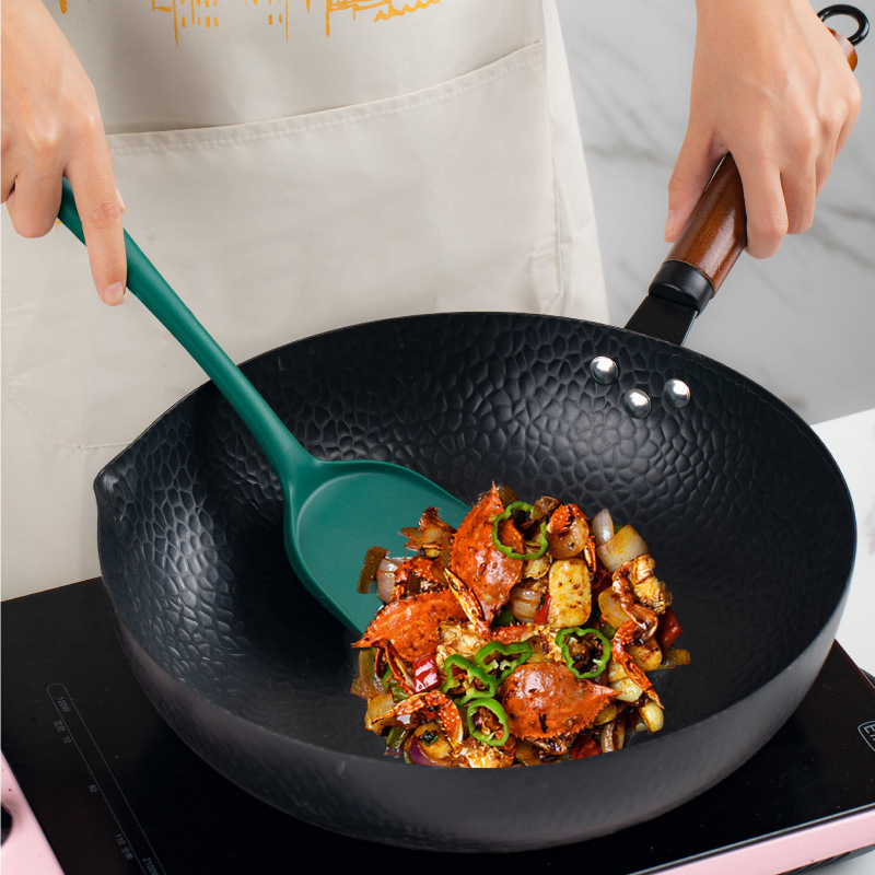 Long Handle Non-stick Kitchen Cookware Spatula Set Colander Spoon Safe Food Grade Silicone Spatula Kitchenware Kitchen Gadgets