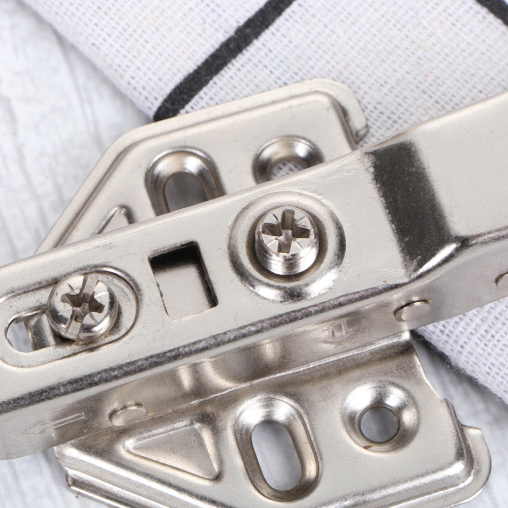 5 PCS 1.2mm Thickness Steel Face Frame Mounting Furniture Hinges Hydraulic Concealed Half Overylay Hinges with 30 PCS Screws for