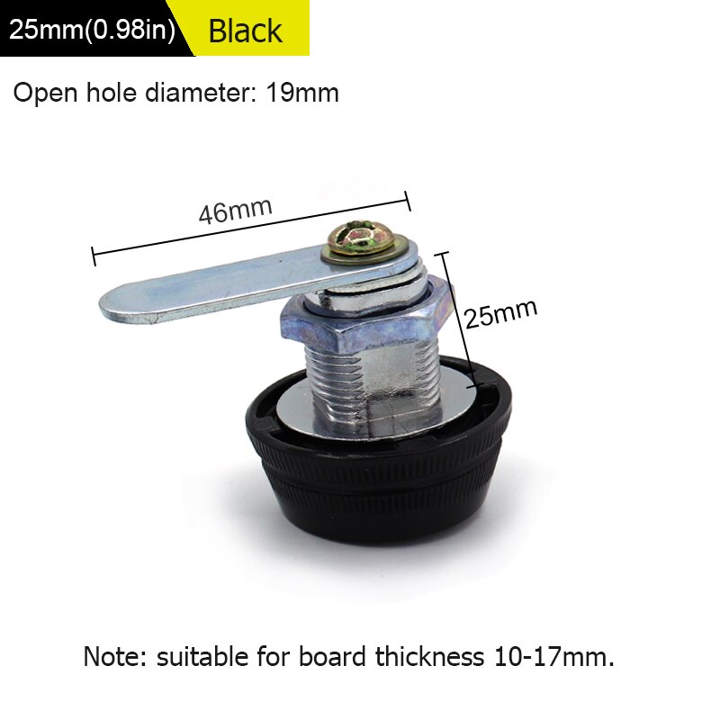 WHDT 3 digit security combination mailbox password coded lock zinc alloy cam lock locker for cabinet drawer storage unit: 25mm black