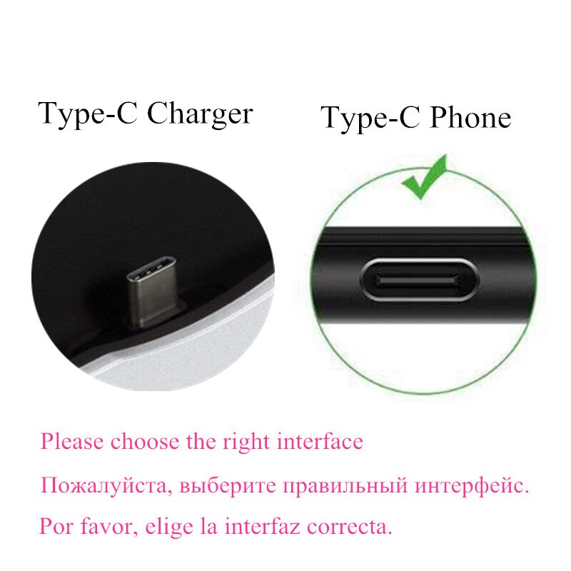 Estación de carga rápida de datos para iPhone, Cable USB de acoplamiento de escritorio para iPhone X, XR, XS, MAX, 5, 5S, SE, 6, 6s, 7, 8 Plus, Micro tipo C: rose gold / type c