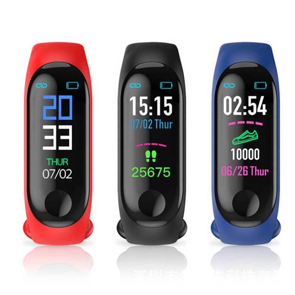 Fitness Smart Bracelet Watch Band M3 Tracker Sport Pedometer Heart Rate Blood Pressure Bluetooth Health Wristband