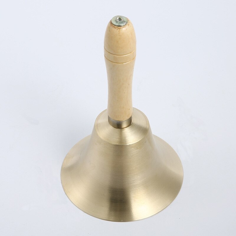 Hand Bell Extra Luid Massief Messing Hand Bel Met Houten Handvat Multipurpose Voor School Kerk Hotel Kerst Bruiloft Service