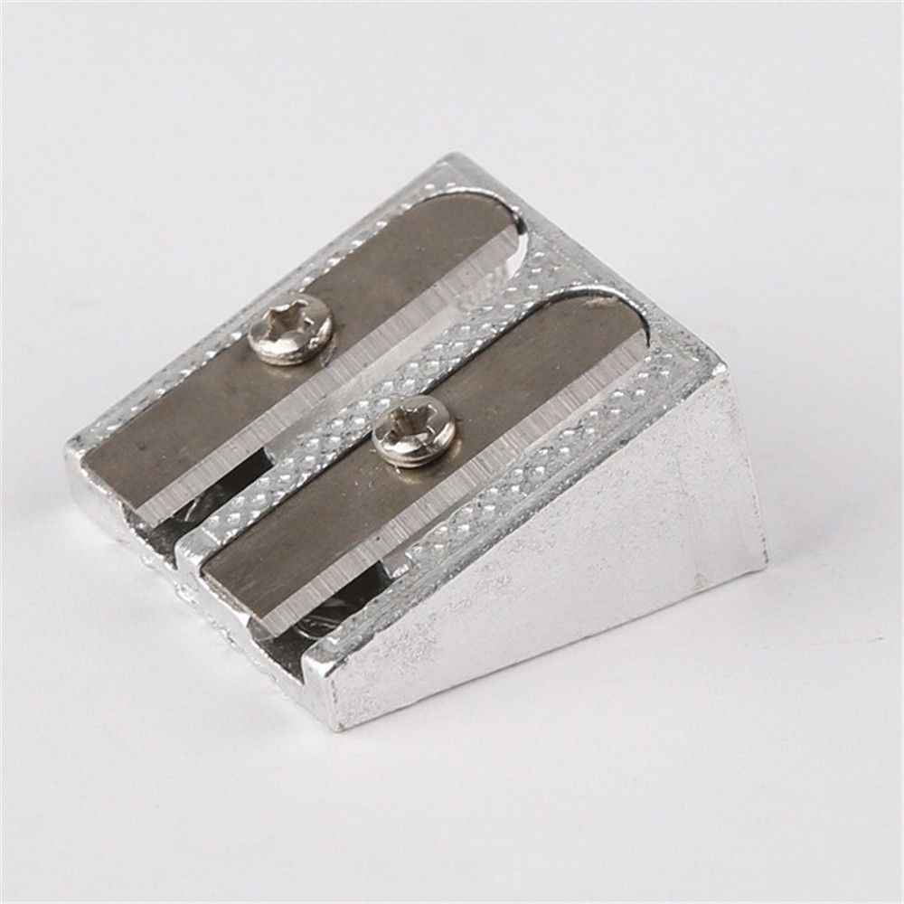Novedad, sacapuntas de aleación de Zinc, material de papelería encantador, cuchillas metálicas de acero con agujeros dobles, herramienta de corte para bolígrafos, suministros escolares y de oficina: 1pc