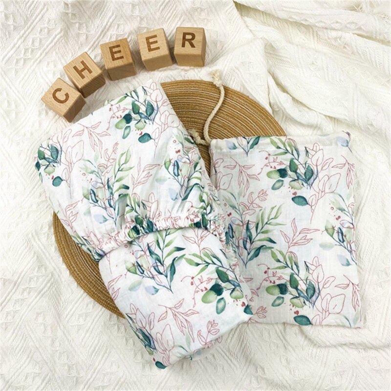 Stretchy Baby Fitted Bassinet Sheet Crib Bed Soft Cotton Printed Sheet Cradle Basket Pad Sheet Mattress Cover Protector N84E: Vine leaves