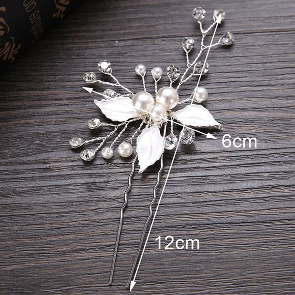 Wedding Crystal Pearl Hair pins For Silver Color Bridal Hair Accessories Women Hair Clips Many Wedding Hair Jewelry: UZ041