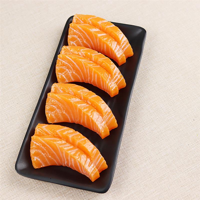 1pc kunstig mad realistisk laksefilet simuleret sushi mad prop sushi model til restaurantindretning