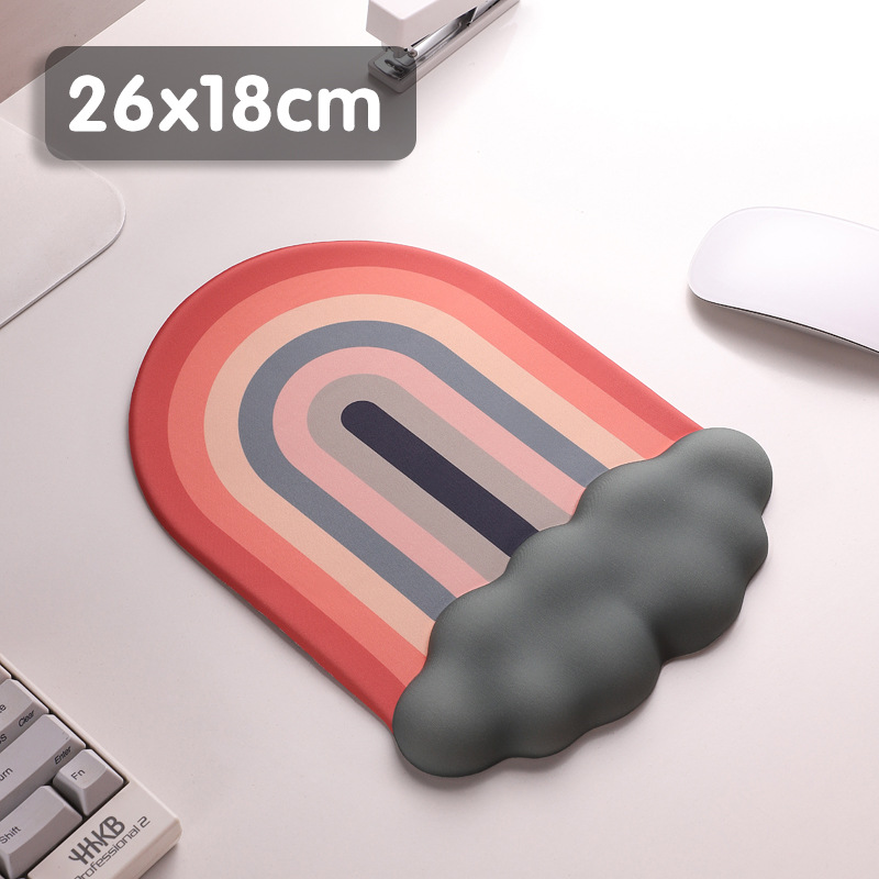Rainbow Mouse Pad Keyboard Wrist Rest Memory Foam Silicone Ergonomic Mouse Pad for Desktop Office Computer Laptop Wrist Rest: Orange