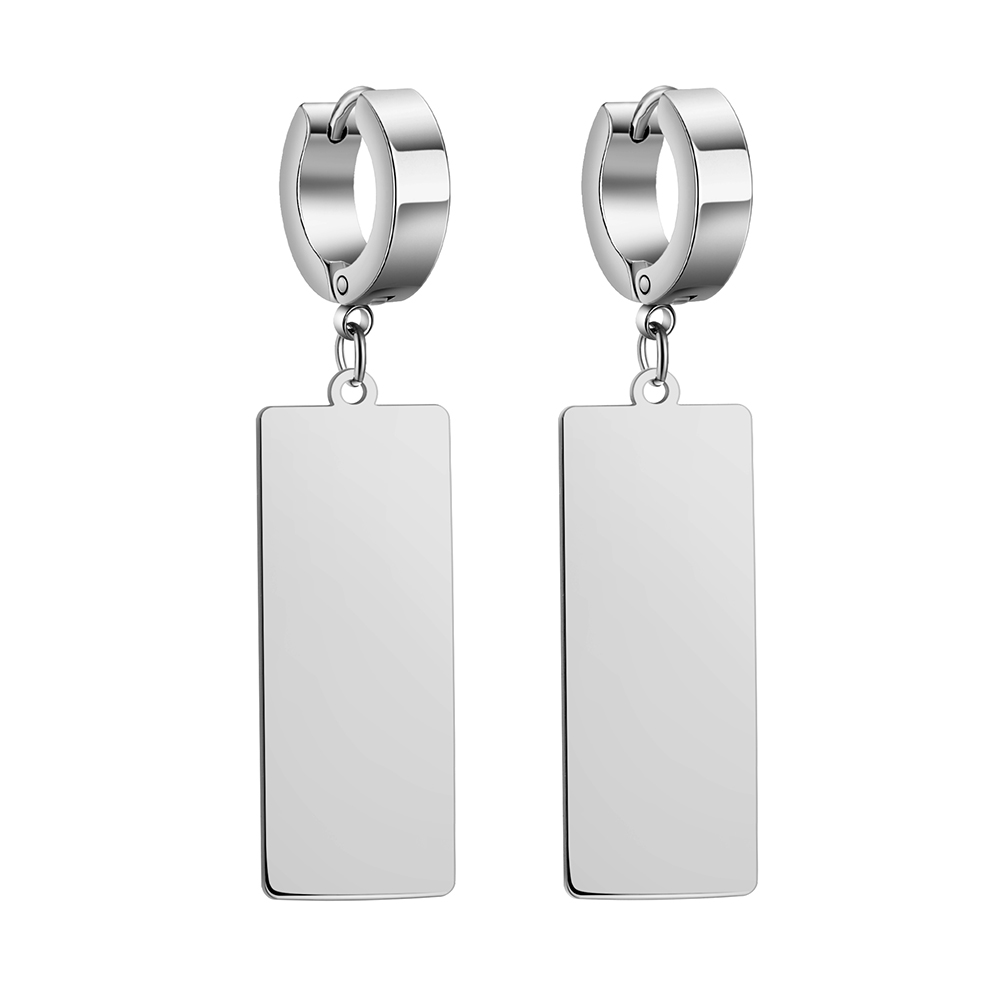 Pendientes colgantes rectangulares brillantes, pendientes geométricos de acero inoxidable para mujer, joyería de tendencia Simple, de: Marrón