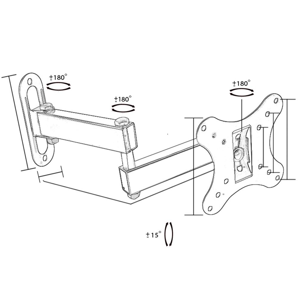 14-27 Plasma Tilt Swivel TV Wall Mount Bracket Black 15 17 18 19 20 21 Inch Exquisitely Durable