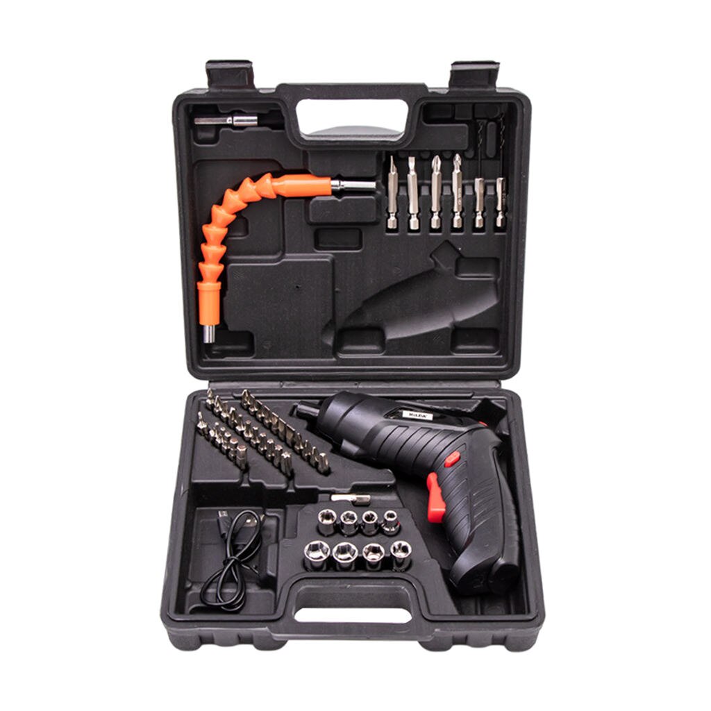 Multifunctional Power Impact Wrench Screwdriver Electric Tool 3.0N.M 220RPM LI-Ion Battery Cordless with LED High Torque for Car: Black Basic 3.6V