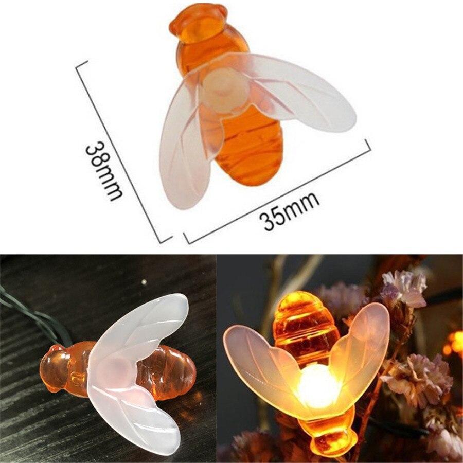 50 Leds Zonne-energie 7M String Lights Honey Bee Fairy Lights Flower Garland Voor De Straat, Gazons, decors Voor De Patio Tuin