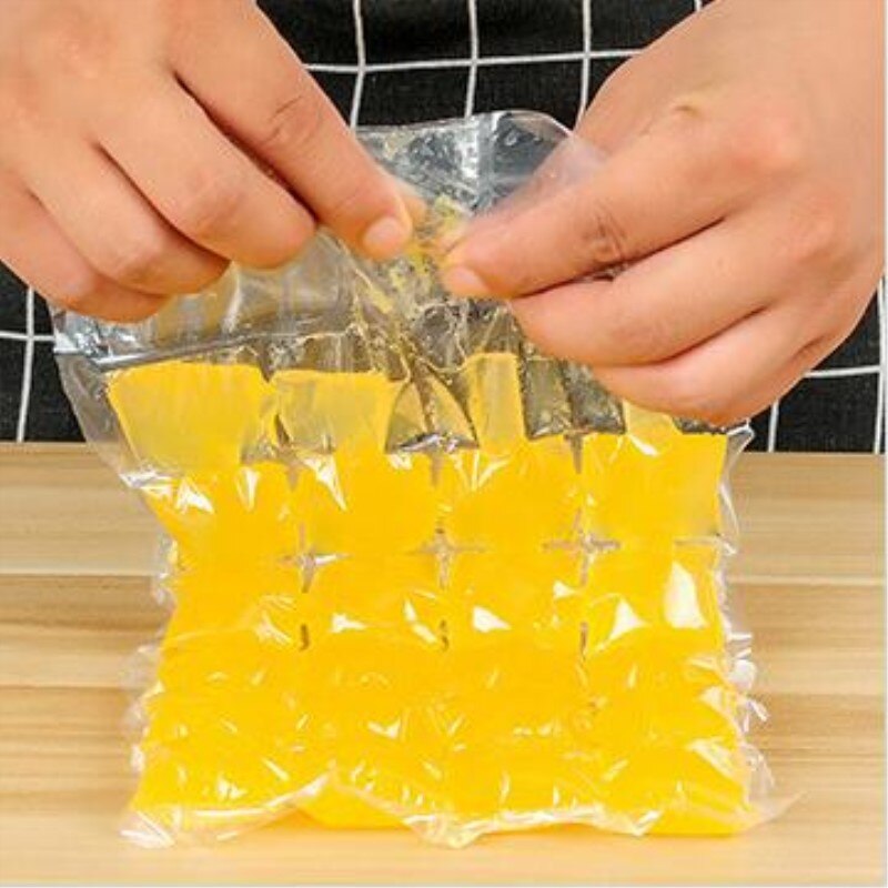50pcs Disposable Ice Frozen Lattic Bags Self-Sealing Plastic Ice Cubes Tools Ice Mold Drinking Tools