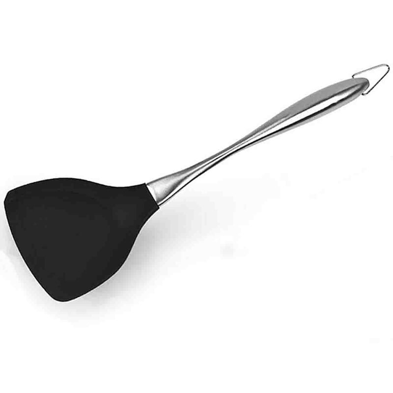 Honglida Premium Silicone Wok Turner BPA Free 600 Fahrenheit Spatula Stainless Steel Handle 14-1/5 Inch for Non Stick