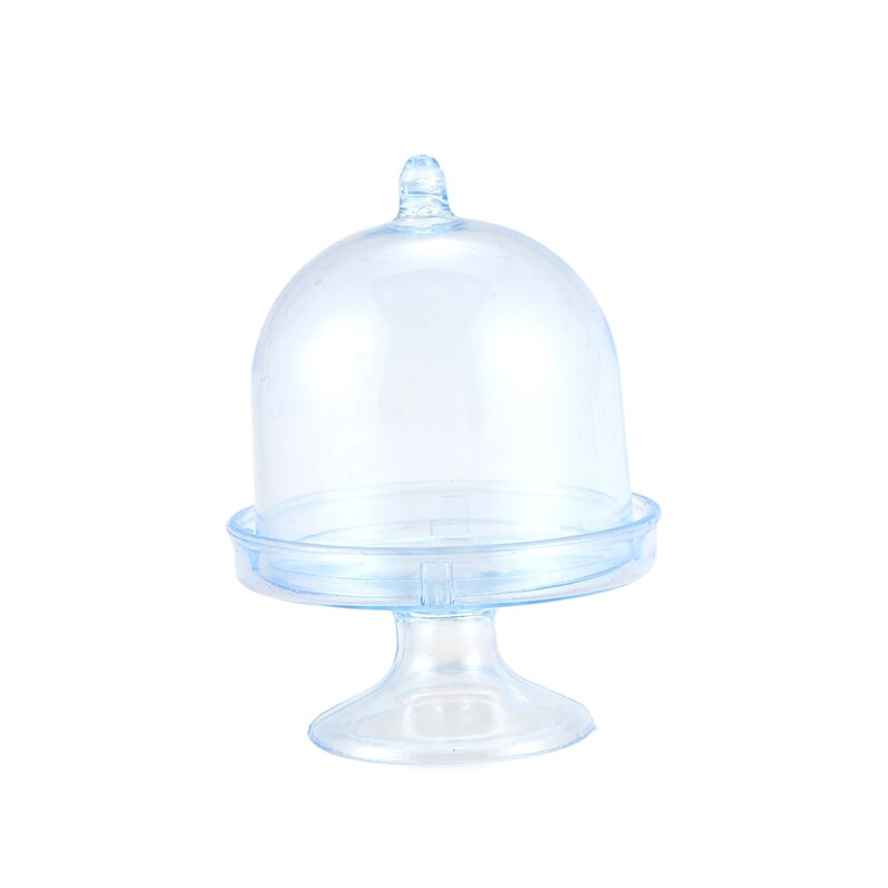 12x Mini Cake Stand Cupcake box Wedding Party Plastic Candy Box: Blue