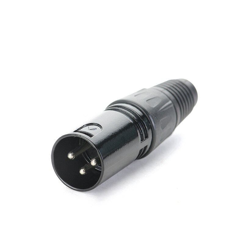1 Pcs Plated Xlr 3 Pin Mannelijke En Vrouwelijke Zwarte Microfoon Plug Pin Connector Audio Connector