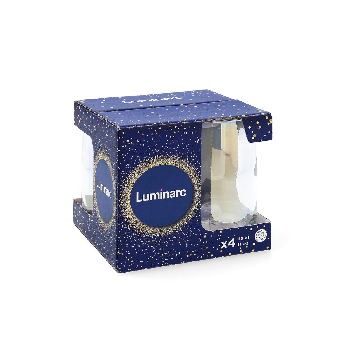 LUMINARC SHINY GOLD - Caja 4 Vasos Altos Vidrio 33Cl