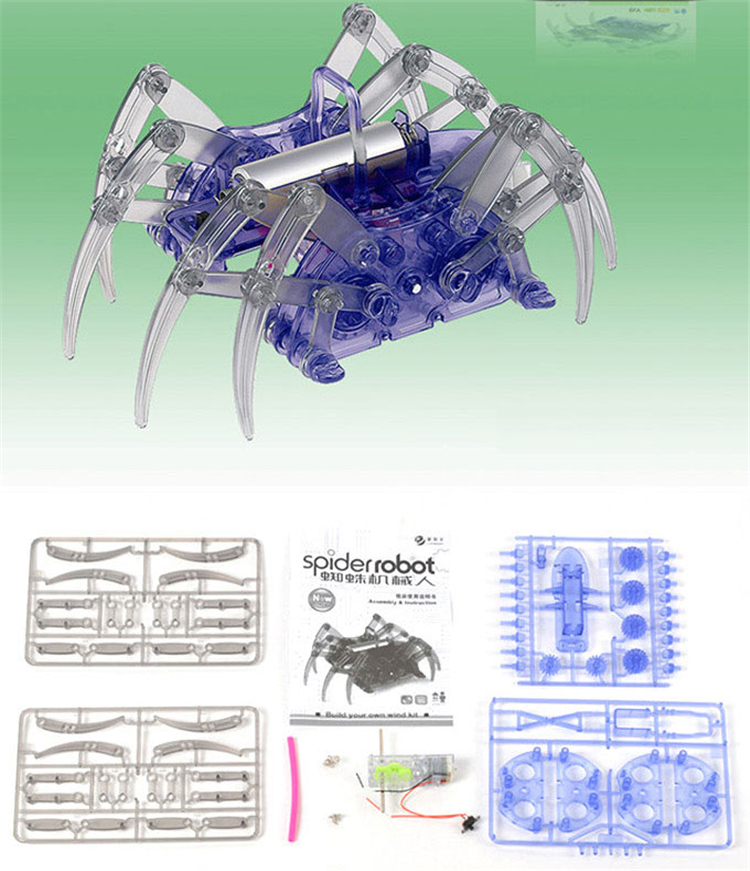 2016 caldo di vendita di Nuovo Elettrico del Robot del Ragno Giocattolo FAI DA TE Giocattoli Educativi Monta Kit Per I Bambini Di Natale Halloween Regali Di Compleanno