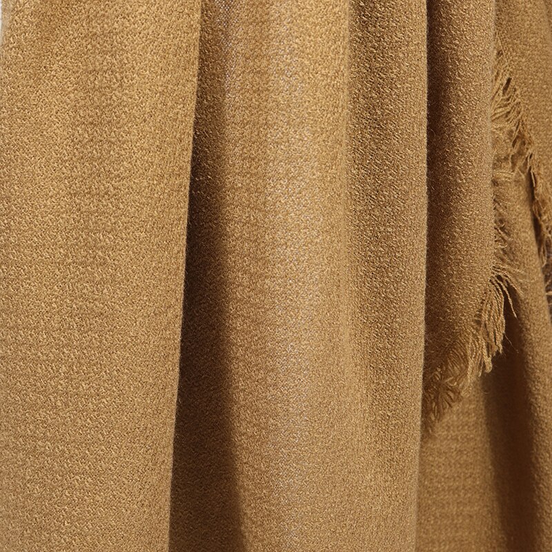 Bløde kashmir tørklæder kvinder vinter ensfarvede omslag tykt langt tørklæde med kvast afslappet dame vinter kvindeligt sjal