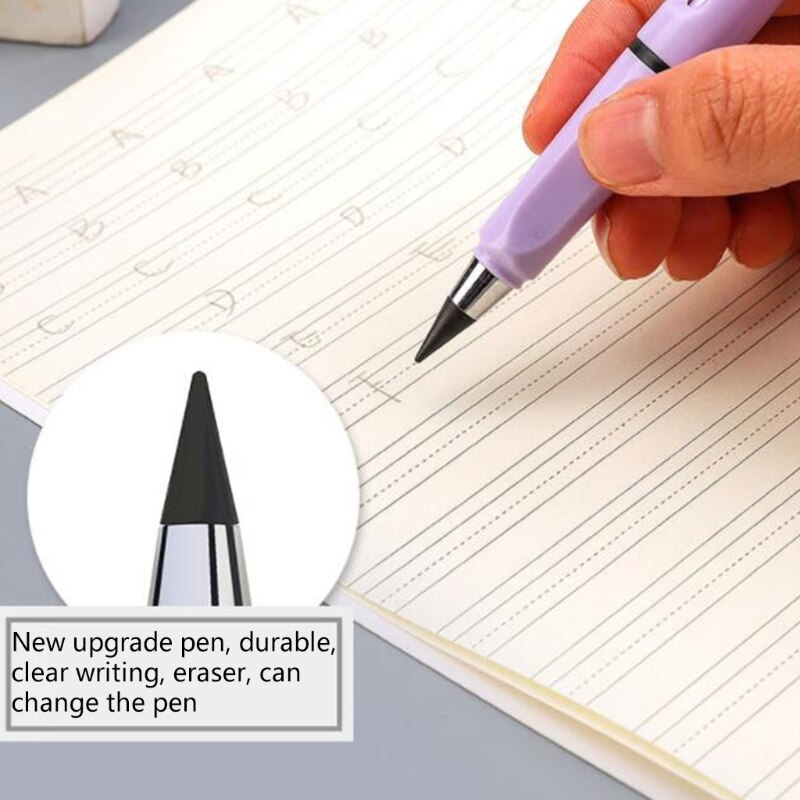 Lápiz sin tinta multiusos, Punta extraíble, lápiz eterno para firmar, para principiantes, estudiantes, bocetos, dibujo para niños