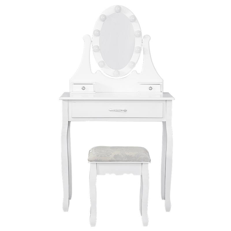 Dressing TableNordic Wooden Dressing Table And Stool Set Modern Simple Makeup Table For Bedroom Dressers Vanity Desk With Mirror