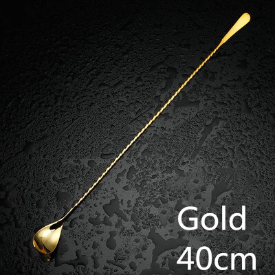 Rvs Cocktail Bar Lepel Hoffman Drink Mixer Bar Roeren Mengen Lepel: Gold 40cm