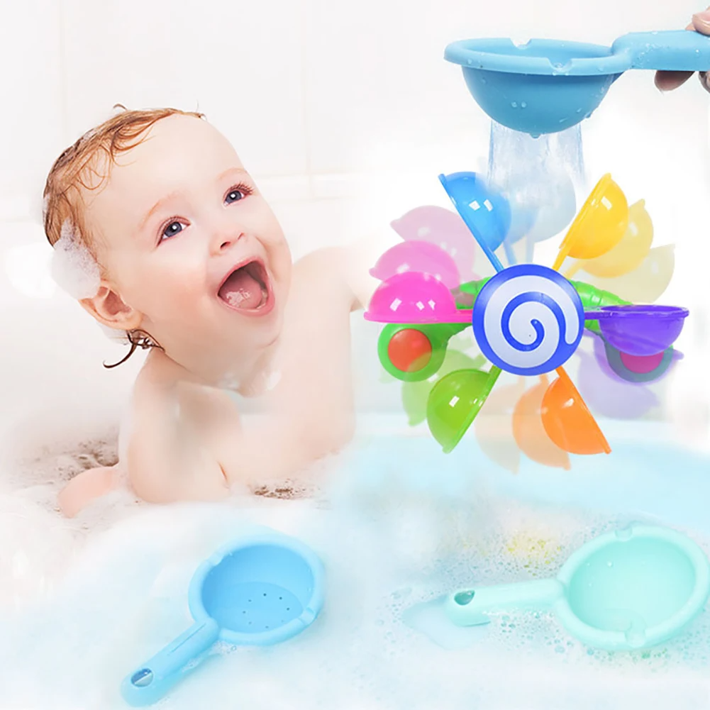 Bunte Wasser Rad Baden Sucker Badewanne Wasser Spray Spielen Set Dusche Sprinkler Spielzeug Baby Bad Spielzeug Für Kinder Kleinkind
