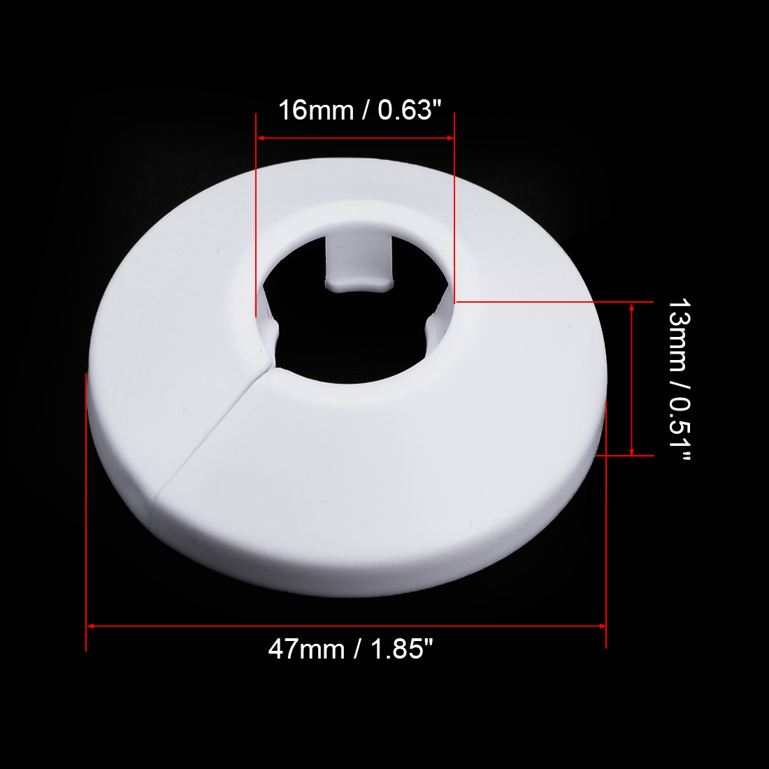 8 Uds 12mm-50mm cubierta de tubería de agua decoración de Collar de tubo PP cubiertas de tubo de escudo de radiador para válvulas angulares accesorios de grifo: Blanco